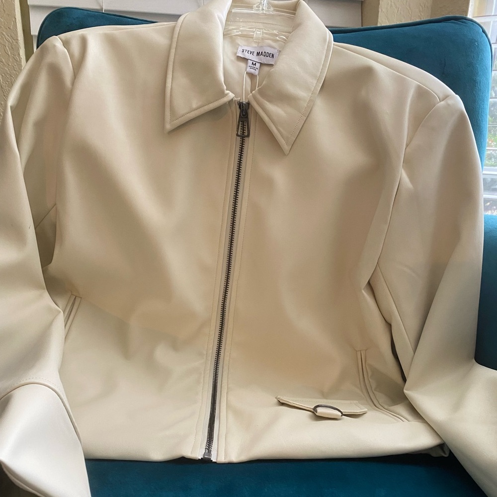 Steve Madden Maria blazer  Bone vegan leather.